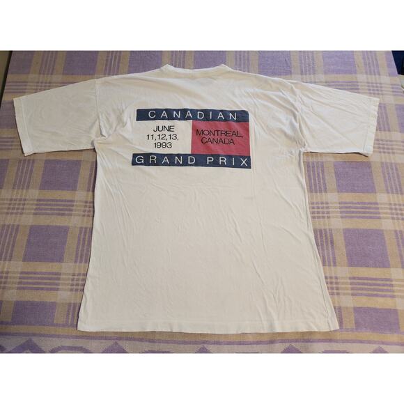 Vtg 1993 Tommy Hilfiger Flag T Shirt Team Lotus Canadian Grand